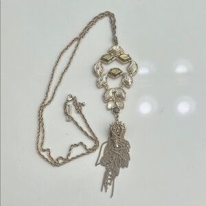 Elegant Silver Necklace with Chain Tassel